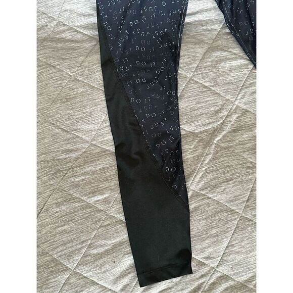 Nike Just Do It logo Dri‎ Fit ankle length leggings Womens S Black Activewear - Picture 2 of 6